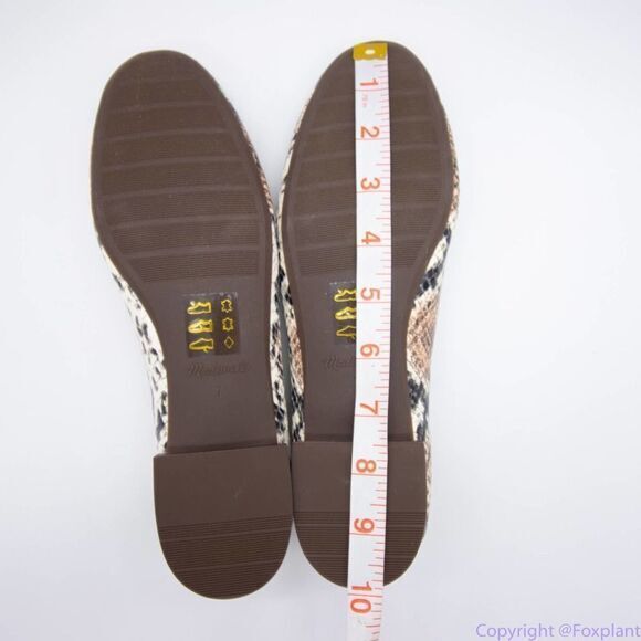 Madewell Adelle Ballet Flat in Snake‎ Embossed Leather, women's size 7 - Picture 12 of 13